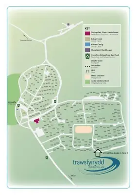 a map of the town of tivoliield at 299 Willow Lodge in Trawsfynydd