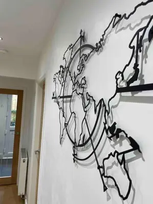 a drawing of a map on a wall at Branlea - In the Heart of Ludlow in Ludlow
