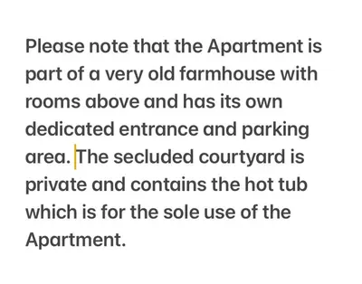 a line of text with the words peace note that the appointment is part at Bryntirion Farmhouse Apartment with Hot Tub in Llanfair Caereinion