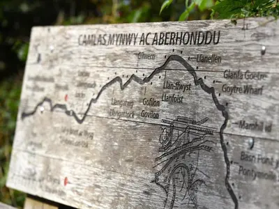 a piece of wood with a map on it at 1 Bed in Brecon oc-bn270 in Llansantffread