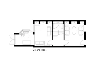 a floor plan of a small house at Town Centre Period Property by Shrewsbury Abbey in Shrewsbury