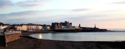 a view of a city from the beach at Townhouse Aberystwyth in Aberystwyth