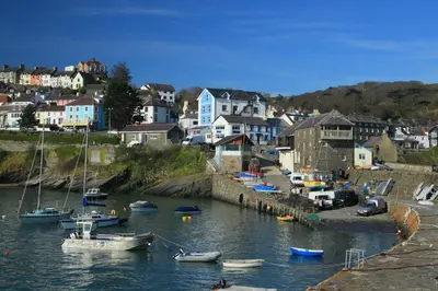 a group of boats are docked in a harbor at 3 Prospect Place New Quay in New Quay
