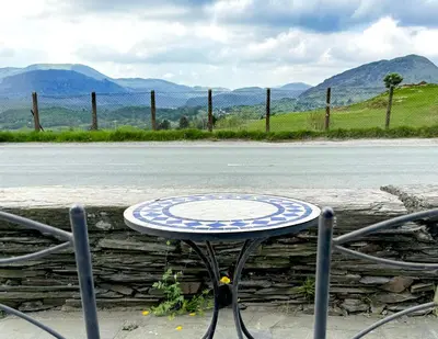 a table sitting on the side of a road at Ty Dyffryn in Blaenau-Ffestiniog
