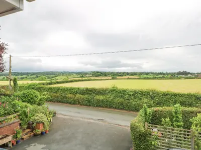 a view of the fields from the garden at Plum Hill in Oswestry