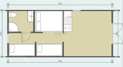 a floor plan of a small house at MTB Jumps View Pod in Trawsfynydd