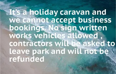 a quote about a holiday caravan and we cannot accept businessbooks at Lovley 3 bedroom Static Caravan in Clarach Bay in Aberystwyth