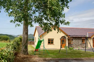 a house with a tree and a swing at Aberystwyth Dinas Cottage in Llanilar