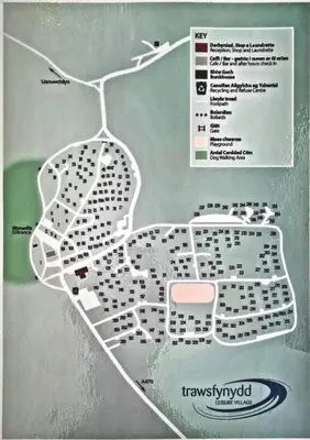 a map of the proposed improvements to the town of transsexymvd at Cosy log cabin in Snowdonia 357 in Trawsfynydd