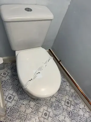 a bathroom with a toilet with a chain on it at Top Cottage Barmouth in Barmouth