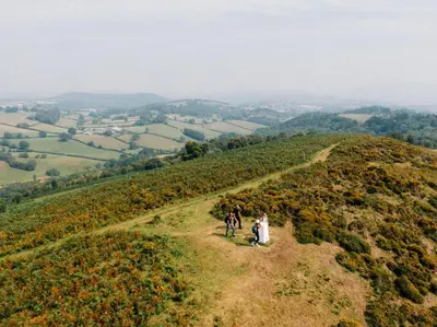 a group of people standing on top of a hill at 2 Bed in Llangedwyn oc-l30530 in Llangedwyn