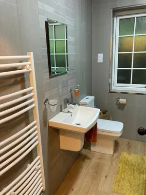 a bathroom with a sink and a toilet at Broughshane in Church Stretton