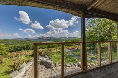 a view from the deck of a mountain house at 3 Bed in Barmouth oc-c31942 in Barmouth