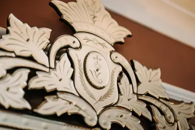 a close up of a white object with flowers at Unique Shrewsbury Rooms in Shrewsbury
