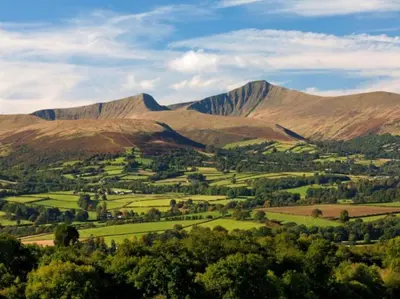a view of a valley with mountains in the background at 2 Bed in Pentre Bach oc-b30875 in Pentre-bâch