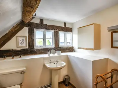 a bathroom with a sink and a toilet at Ford Farm in Ludlow