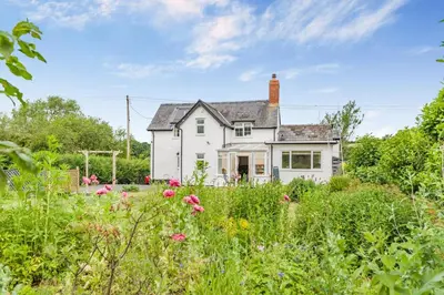 an old white house with a field of flowers at 2 Bed in Yatton oc-s32603