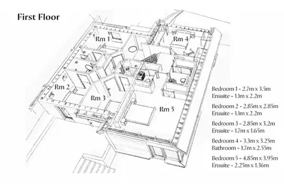 a drawing of a floor plan of a house at Hay Barn in Trefeglwys