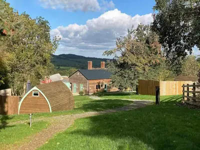 a yard with a fence and a house at The Orchard - Ukc7804 in Shrewsbury