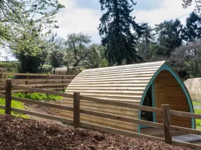 a smallshed with a wooden fence around it at The Orchard - Ukc7804 in Shrewsbury