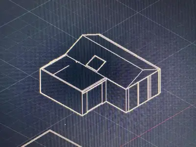 a drawing of a box on a table at Nant Hafren Retreat in Llanwnog