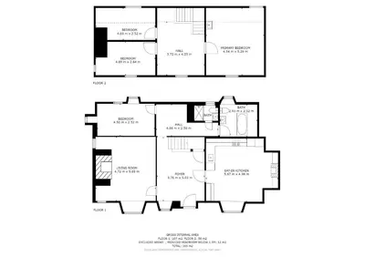 a floor plan of a house at Tanat Valley Farmhouse in Hirnant