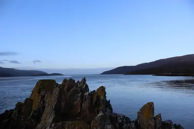 a large group of rocks in the water at Salt Marsh Cabin - Hot tub-Sauna in Barmouth