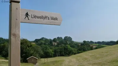 a sign on a pole with a person walking on it at 4 Bed in Builth Wells oc-39461 in Builth Wells