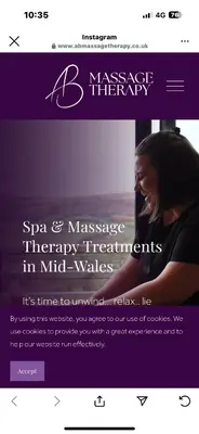 a screenshot of a website with a picture of a woman at Sunnyside farmstay & hottub near Brecon Beacons sleeps 8 in Lower Chapel