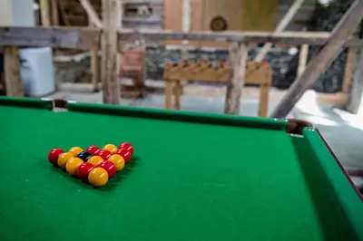 a group of cue balls on a pool table at Drovers Retreat in Llandrindod Wells