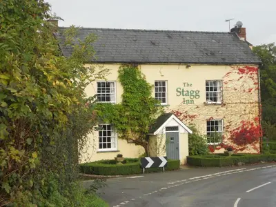 a building on the side of a street at The Barn at Titley in Kington