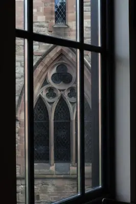 a view through a window of a church at Church Inn in Ludlow