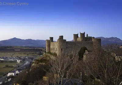 a castle sitting on top of a hill at Hafod in Llanddwywe