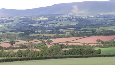 a view of the rolling hills and fields at The Draen Bed and Breakfast in Brecon