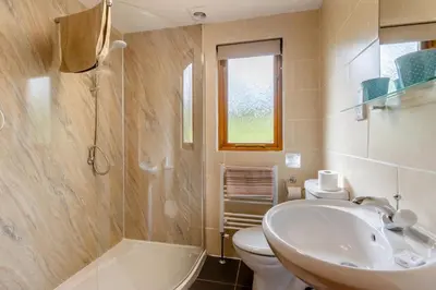 a bathroom with a sink and a toilet at 2 Bed in Caersws oc-waa345 in Trefeglwys