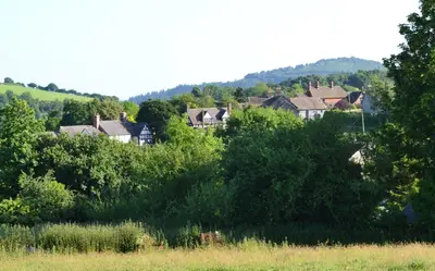 a group of houses on a hill with trees at Little Drift in Edgton
