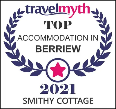 a logo for a top association in berkeley with a laurelreath at Smithy Cottage in Berriew