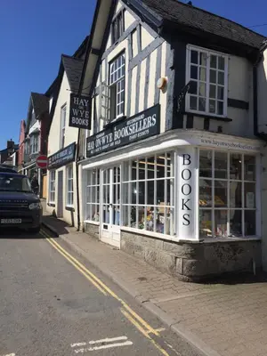 a building on the side of a street at The Flat Frank Lewis House in Hay-on-Wye