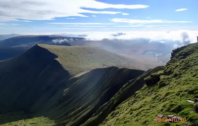 a view from the top of a mountain at Brecon Boutique Breaks River Run in Sennybridge