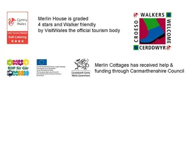 a screenshot of the website for the health house garden stars and water friendly at Merlin Cottages in Llandovery