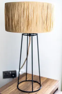 a lamp sitting on top of a table at Ty Belgrave - Apartment 2 in Aberystwyth