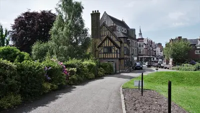 an old building on the side of a road at Meadow Terrace in Shrewsbury