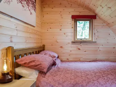 a bedroom with a bed in a log cabin at Mountain View - Uk34179 in Cilycwm