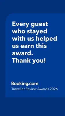 a blue picture with the words every guest who stayed with us helped us earn this at Lovely cottage in Snowdonia, private hot tub, by mountains & award winning beach in Fairbourne