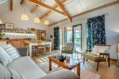 a living room with a couch and a table at 1 Bed in Builth Wells oc-p27441 in Builth Road