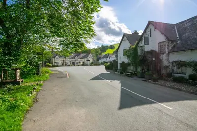 an empty street in a village with houses at 4 Bed in Llanarmon Dyffryn Ceiriog oc-bow152 in Llanarmon Dyffryn-Ceiriog